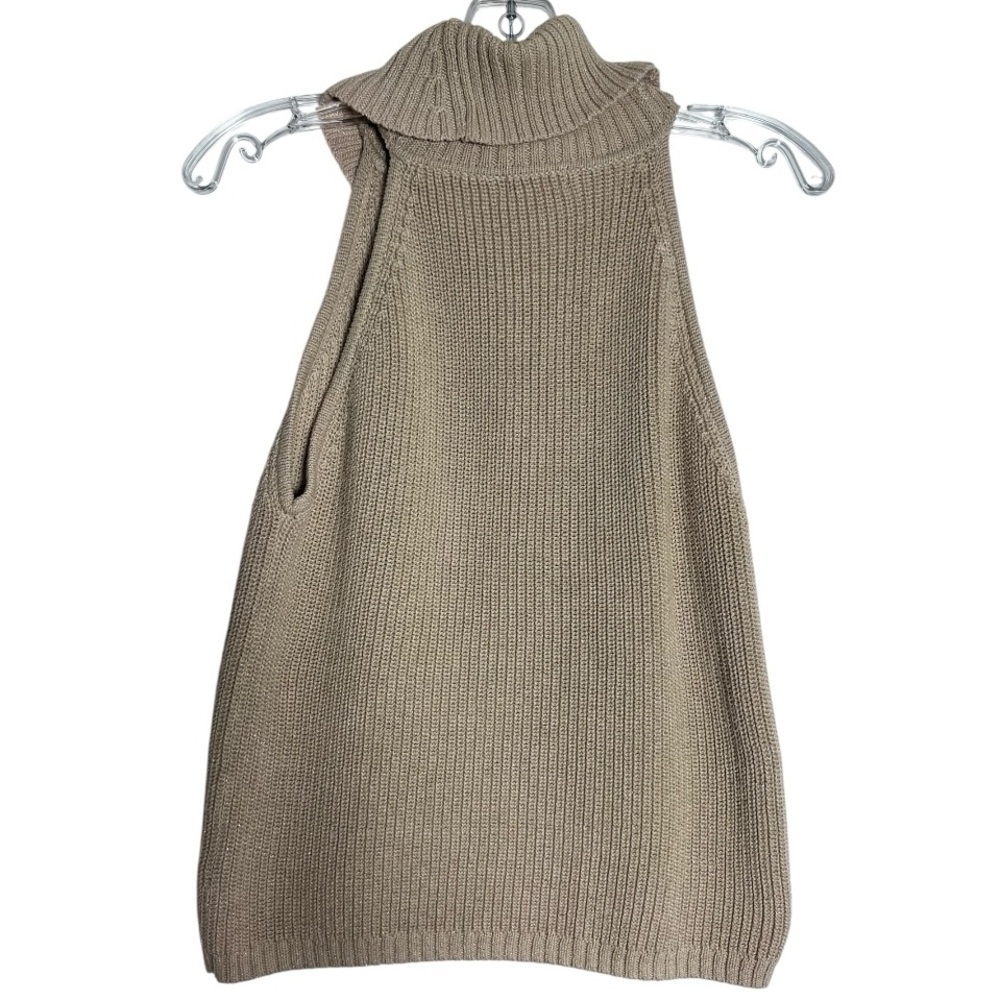 Marciano Taupe Sleeveless Turtleneck Sweater - Office Wear - Neutral  - Size M - Picture 5 of 6